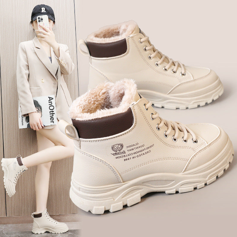 Damen Winterstiefel High- Gefüttert Rutschfest Schwarz - Norvielle