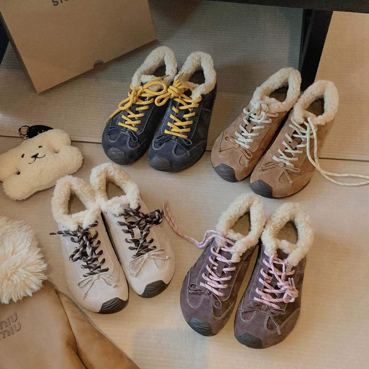 Damen Winter-Sneaker Sportlich Warm Kunstfell - Norvielle