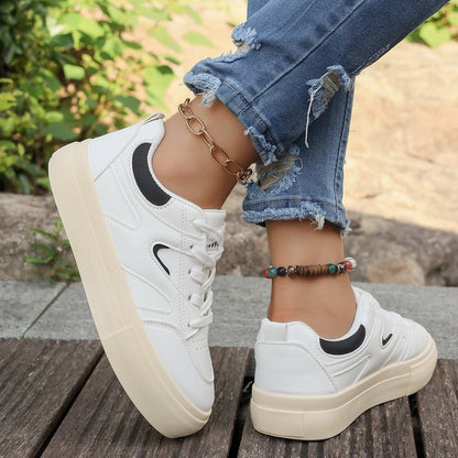 Damen Plateau Sneaker Komfortschuhe Modisch Hoch