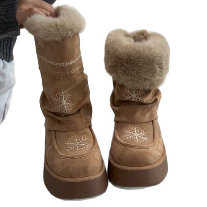 Damen Winterstiefel Warm Flauschig