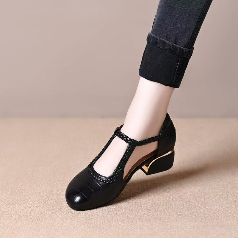 Damen High Heels Pumps mit geflochtenem Detail und hohem Absatz