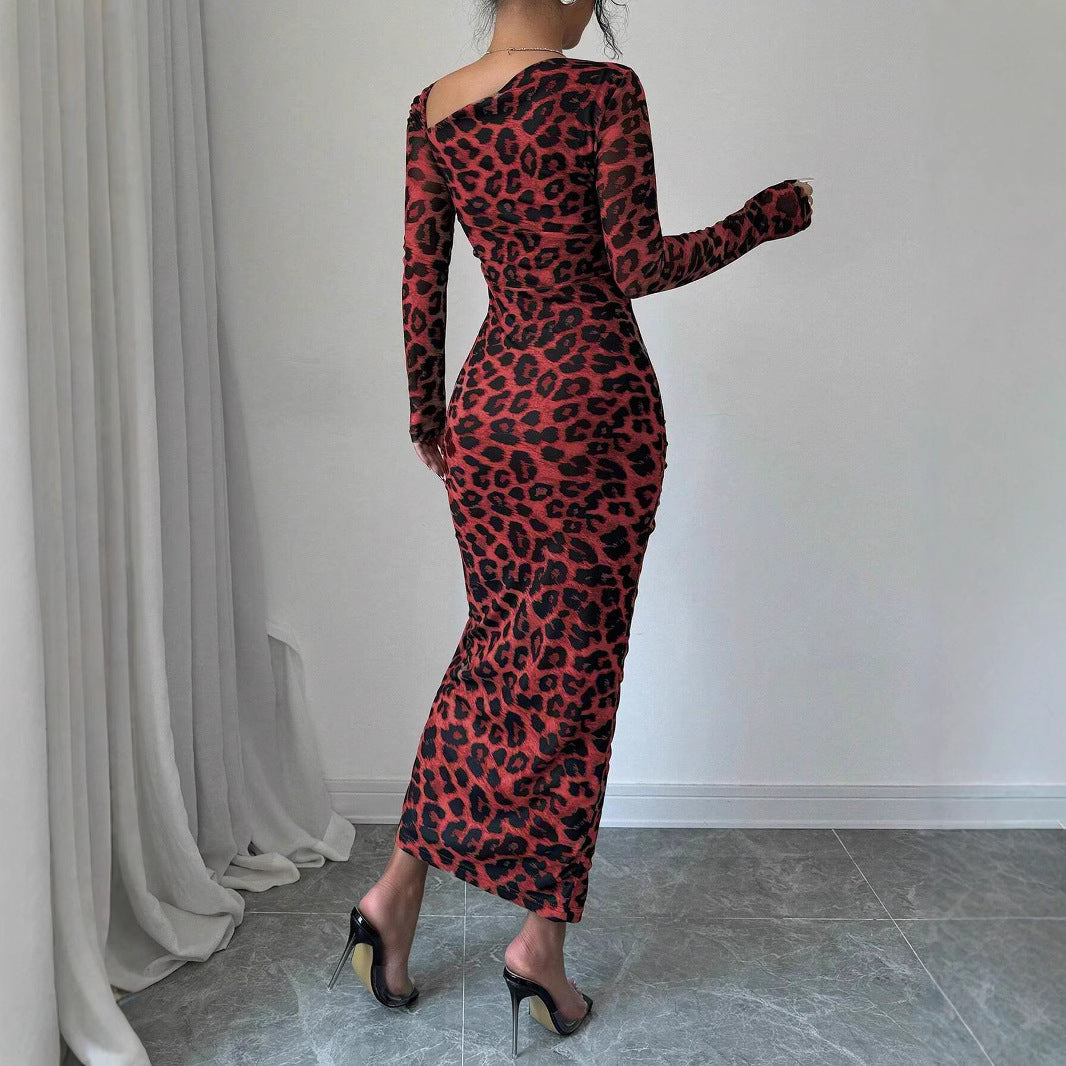 Damen Maxikleid Asymmetrischer Ausschnitt Elegant Längs