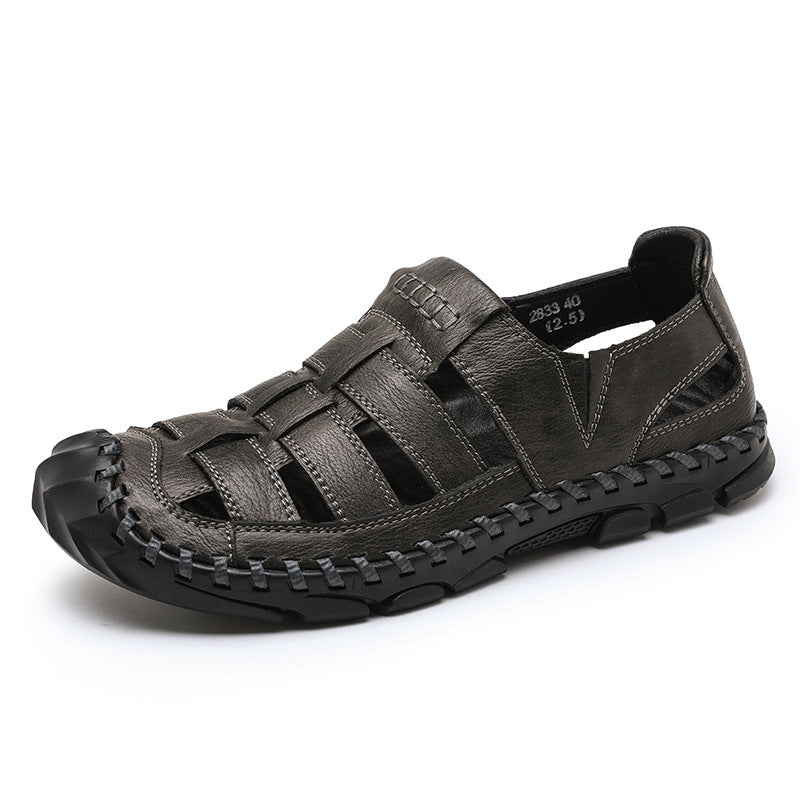 Herren Sandalen Atmungsaktives Leder Rutschfest