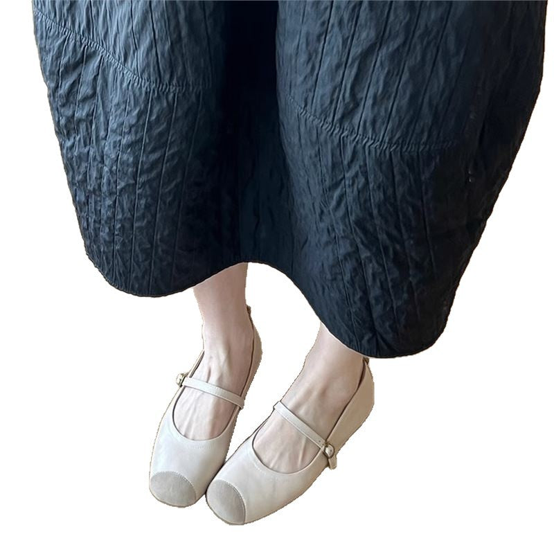 Damen Ballerinas Elegant Riemenverschluss Bequem