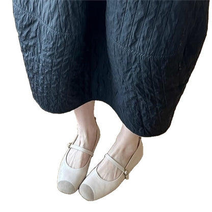 Damen Ballerinas Elegant Riemenverschluss Bequem