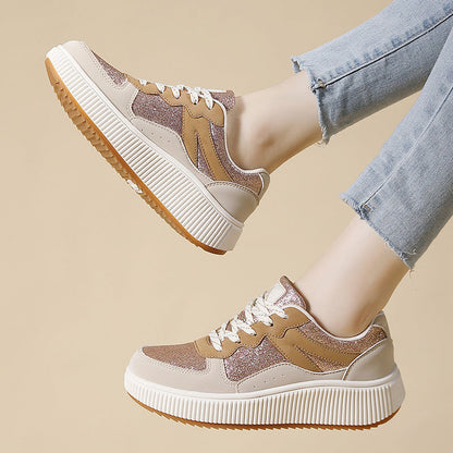 Damen Sneaker Weich Strukturiert Bequem