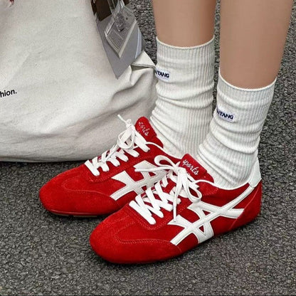 Damen Sneaker Sportlich Veloursleder Atmungsaktiv - BerlinGlamour