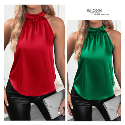 Damen Satin Hochkragen Modern