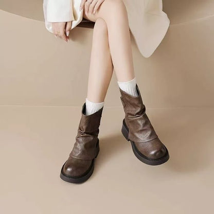 Damen Stiefeletten Komfortabel Leder