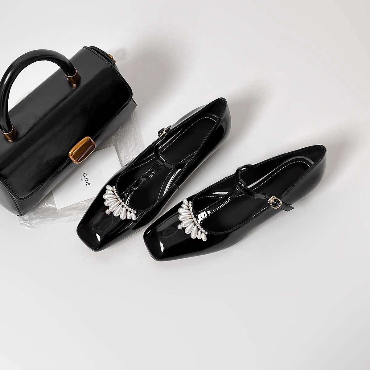 Damen Mary Jane Ballerinas Elegantes Design mit Schmuckdetail - Norvielle