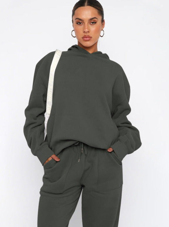 Damen Hoodie Jogger Set Oversized Bequem - BerlinGlamour