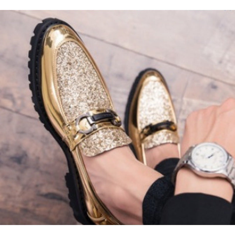 Damen Mokassins Glitzernde Schuhe Elegant