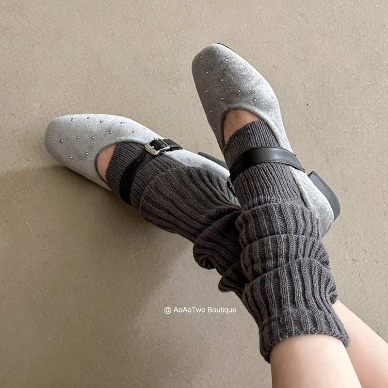 Damen Ballerinas Elegante Riemen Glitzer Schuhe