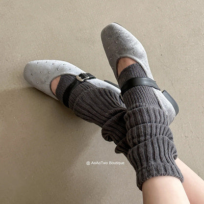 Damen Ballerinas Elegante Riemen Glitzer Schuhe