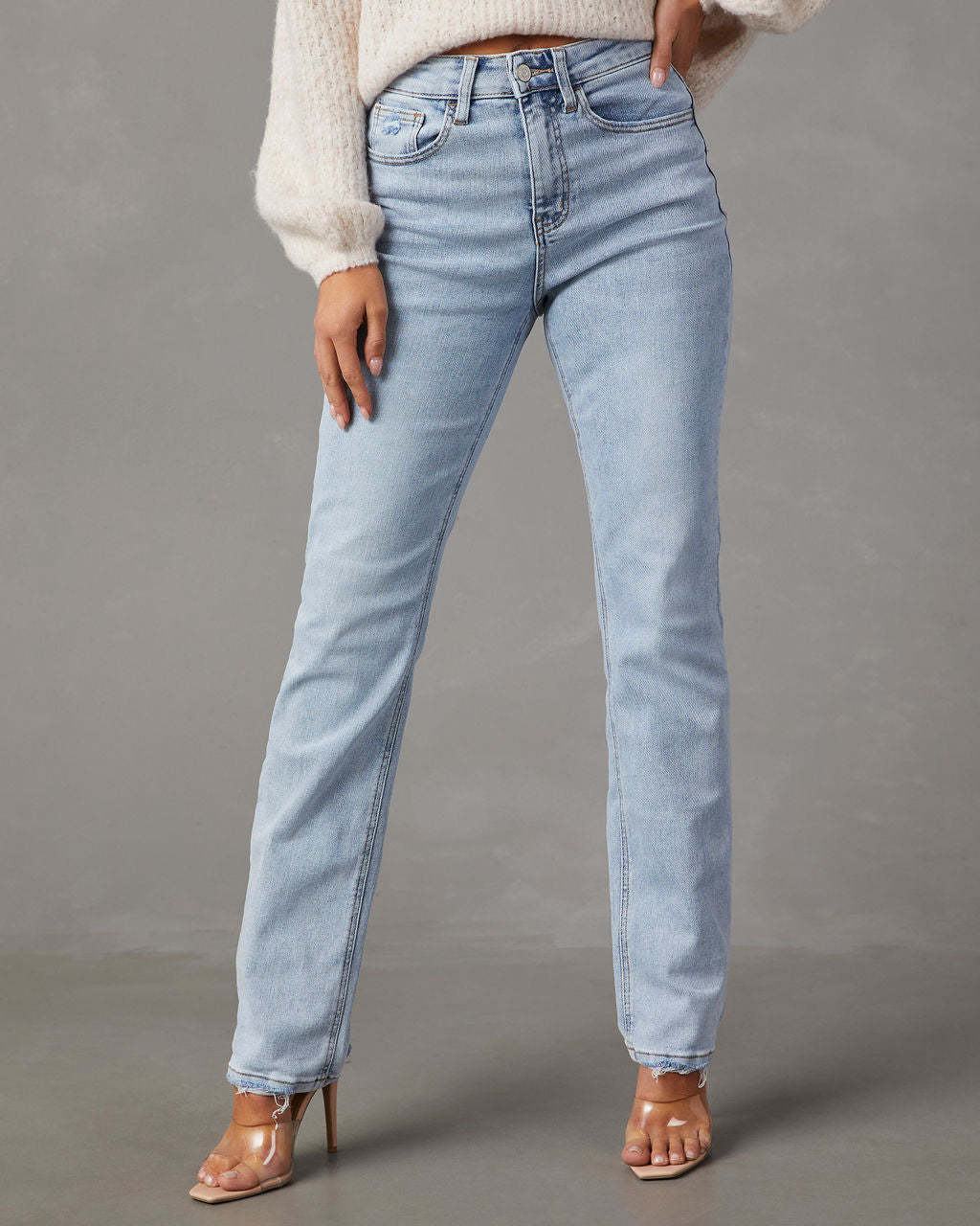 Damen High-Waist Jeans Lässig Damenjeans