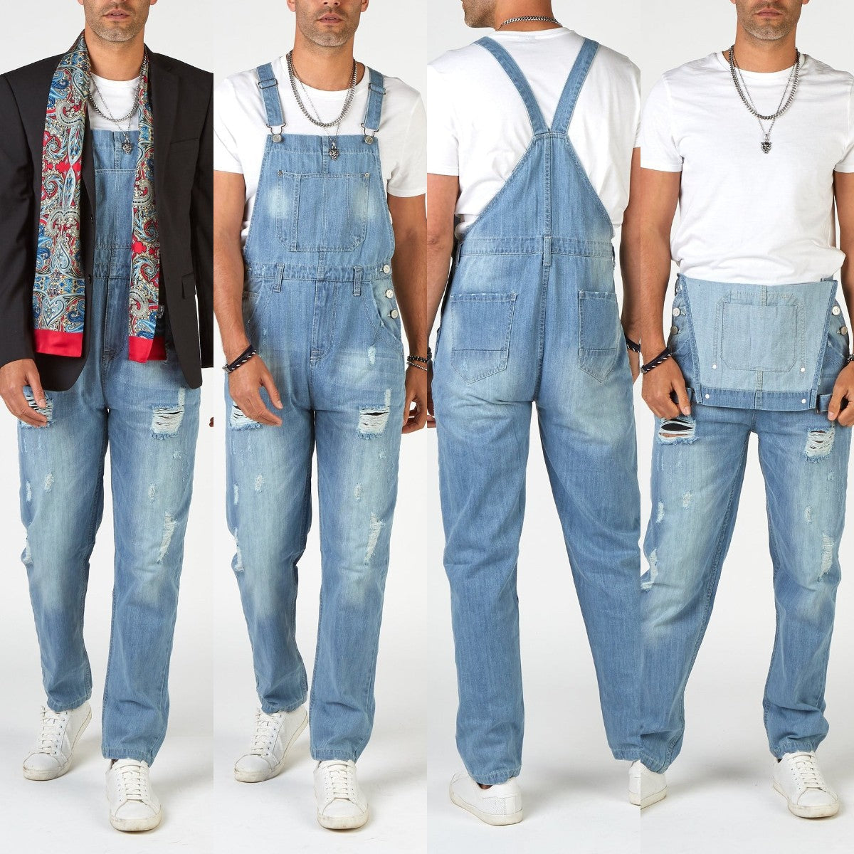 Herren Riss Jeans Used Look Denim Hose