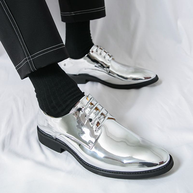Damen Schnürschuhe Glänzend Leder