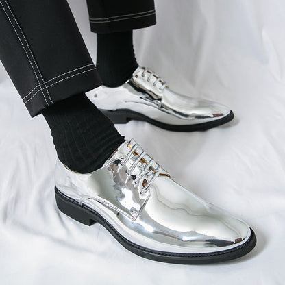 Damen Schnürschuhe Glänzend Leder