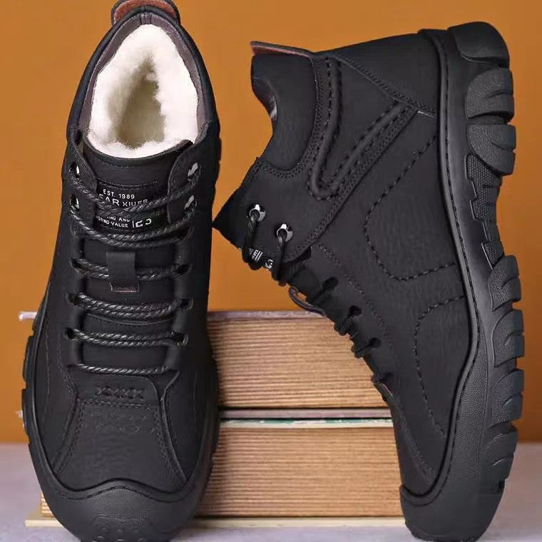 Damen Wanderschuhe Warm Rutschfestes Profil Schwarz - Norvielle