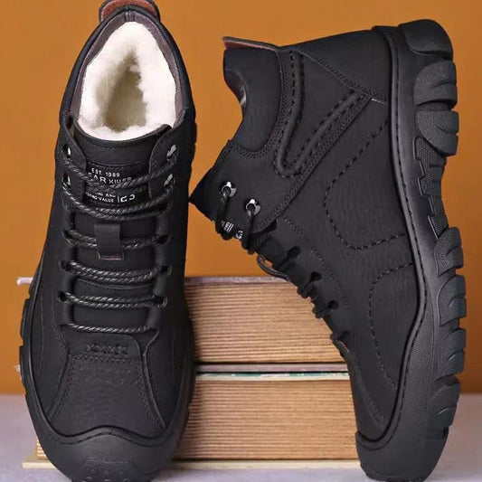 Damen Wanderschuhe Warm Rutschfestes Profil Schwarz - Norvielle