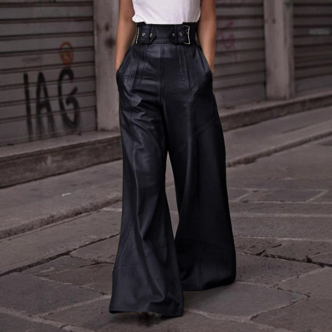 Damen Lederhosen Hochwertig mit Plisierdetails