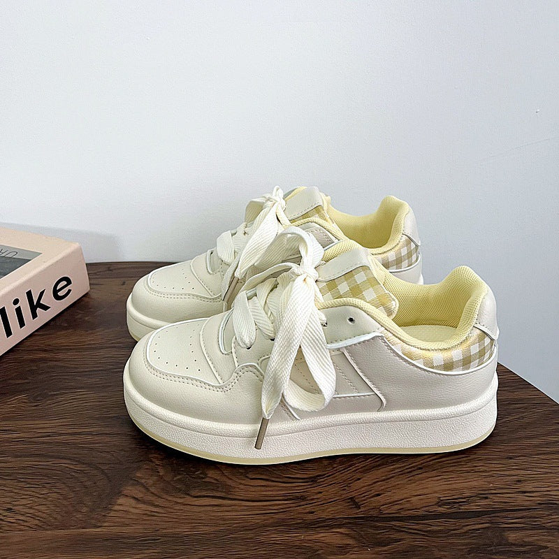 Damen Sneaker Klassisch Karomuster Weich