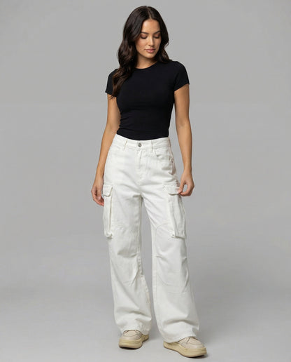 Damen Cargo-Hose Bequem Mit Großen Taschen