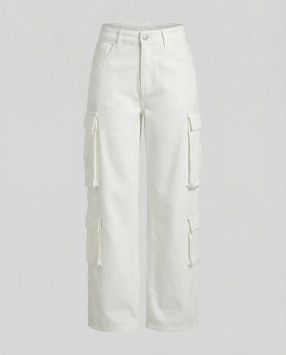 Damen Cargo-Hose Bequem Mit Großen Taschen