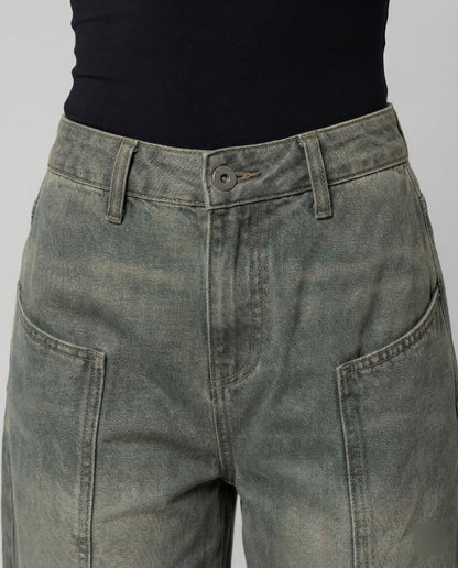 Damen Cargohose Elastisch Mit Fronttaschen