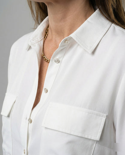 Damen Bluse Klassisch Baumwolle Elegante Optik