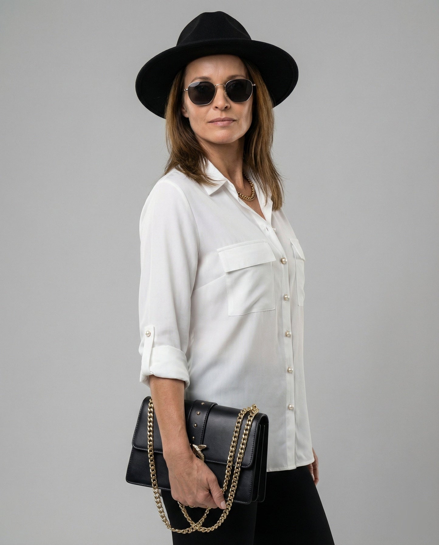 Damen Bluse Klassisch Baumwolle Elegante Optik Weiß - Norvielle