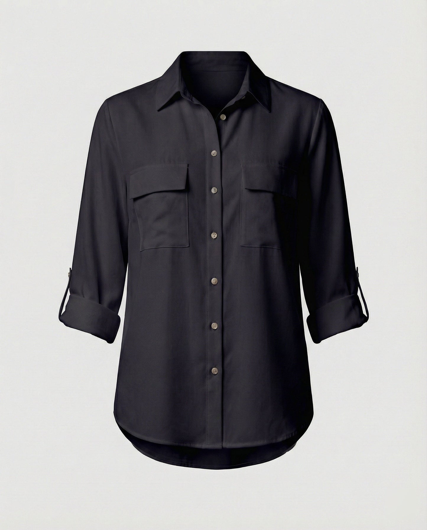 Damen Bluse Klassisch Baumwolle Elegante Optik