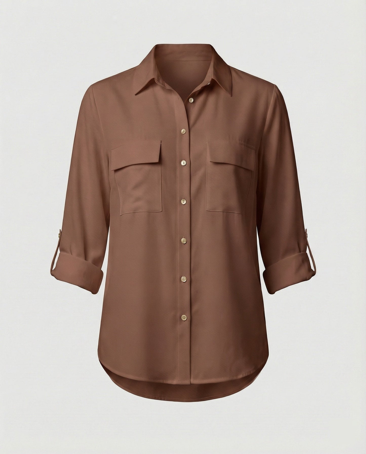 Damen Bluse Klassisch Baumwolle Elegante Optik