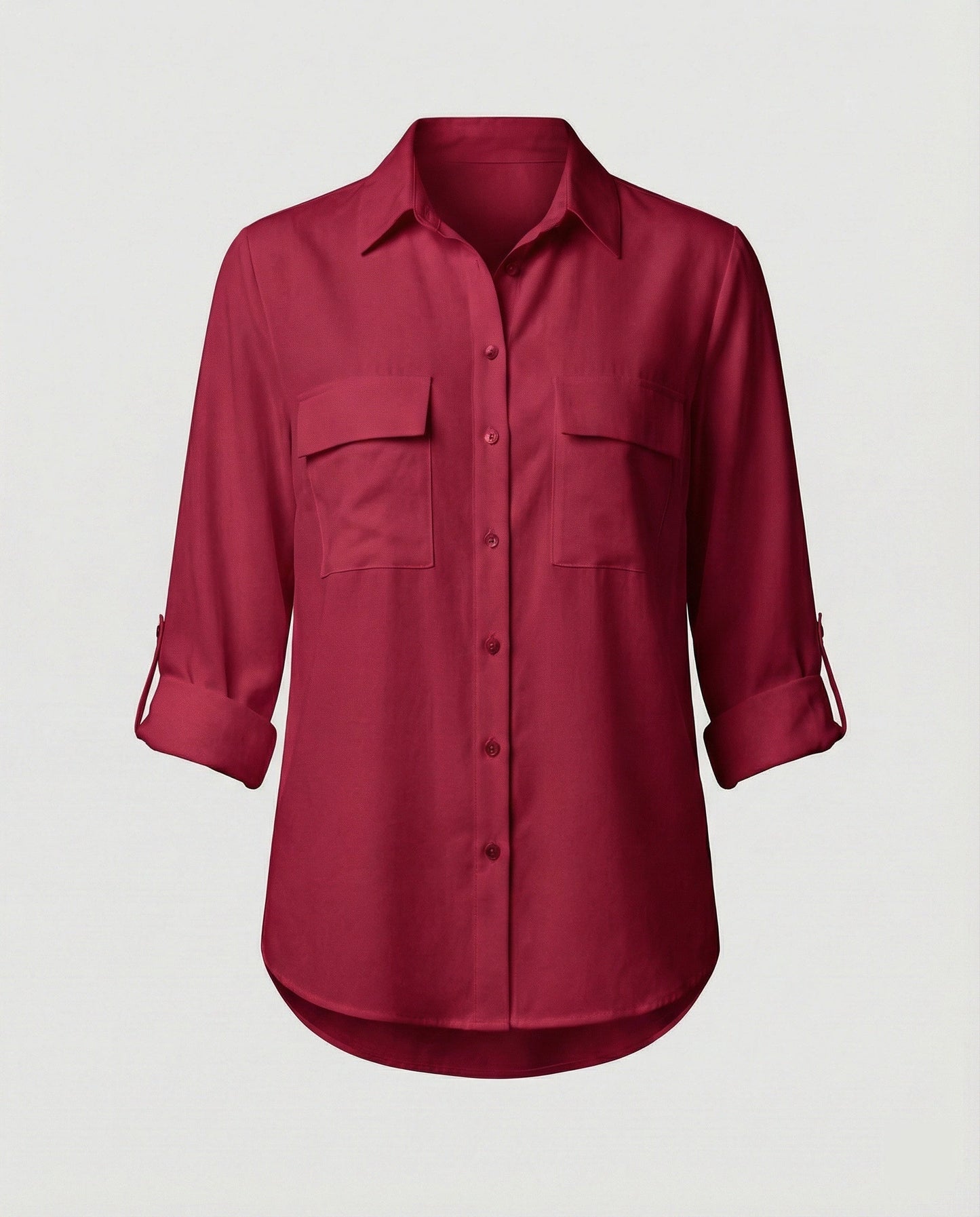 Damen Bluse Klassisch Baumwolle Elegante Optik