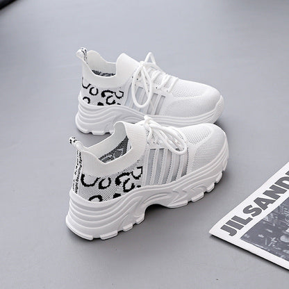 Damen Sneaker Leopardenmuster Komfortabel Sportlich