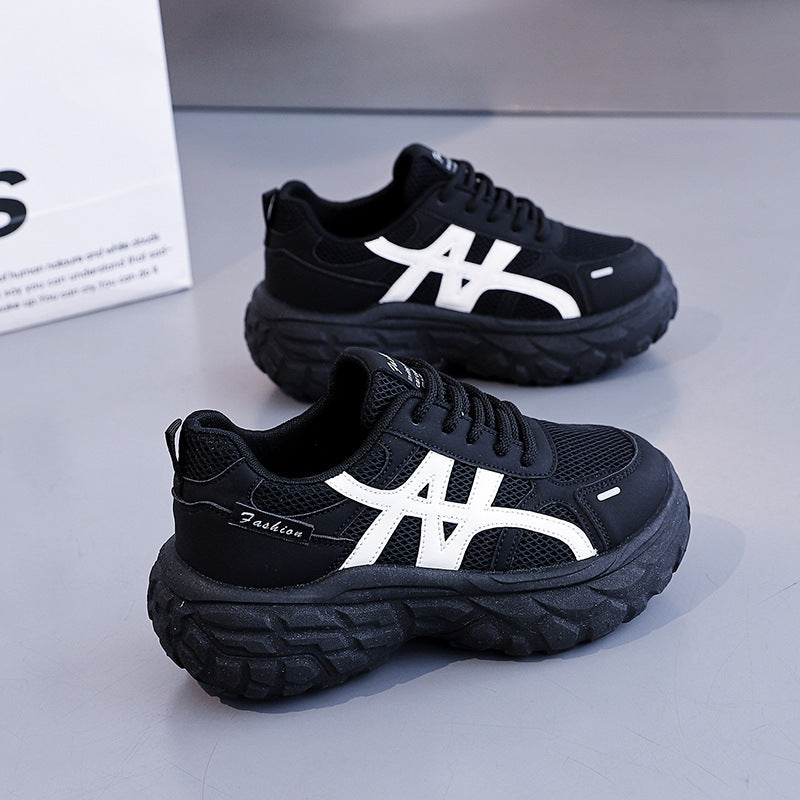 Damen Chunky Sneaker Atmungsaktives Material Stoßdämpfung