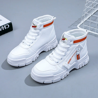 Damen Hoch Sneaker Atmungsaktives Material Reißverschluss