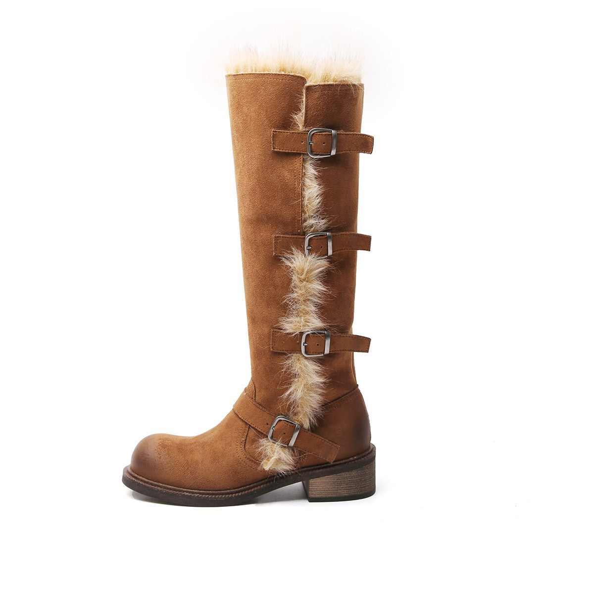 Damen Winterstiefel Robust Schnee Kunstfellkragen