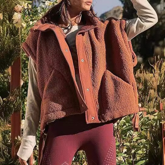 Damen Teddyweste Weich Modern