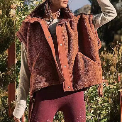 Damen Teddyweste Weich Modern