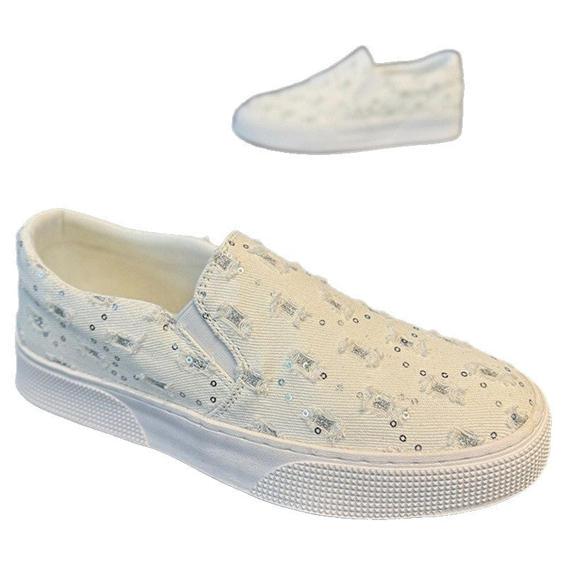 Damen Sneaker Glitzernde Oberfläche Komfortabel