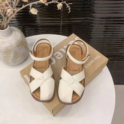 Damen Riemchensandalen Kreuz-Design Elegant - Norvielle