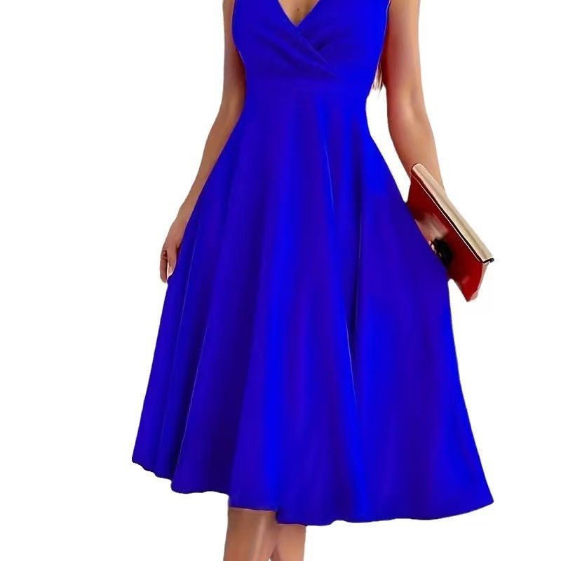 Damen Wickelkleid A-Linie V-Ausschnitt