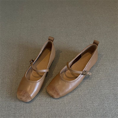Damen Ballerinas Elegant Riemenverschluss Bequem