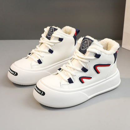 Damen Hoch Sneaker Flauschig Innenfutter Modisch
