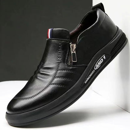 Herren Leder Sneaker Slip-On Bequem Flexibel