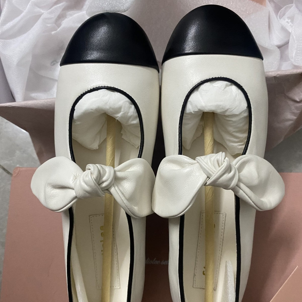 Damen Ballerinas Elegante Schleife Glänzend - Norvielle