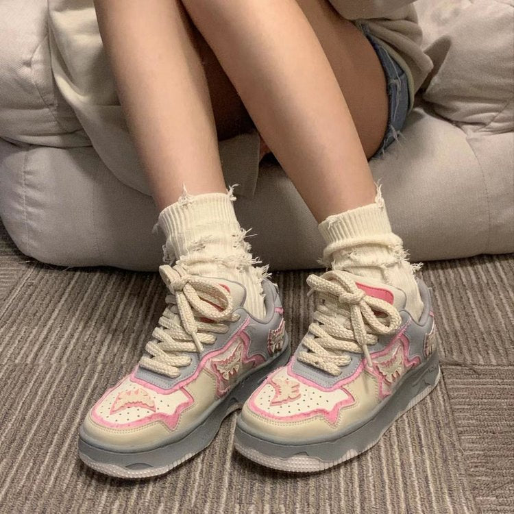 Damen Sneaker Tiermotiv Weichbezug Komfortsohle