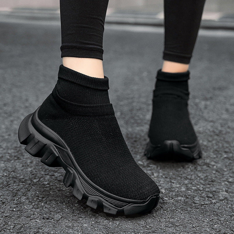 Damen Sneaker Strick Bequem Sportlich