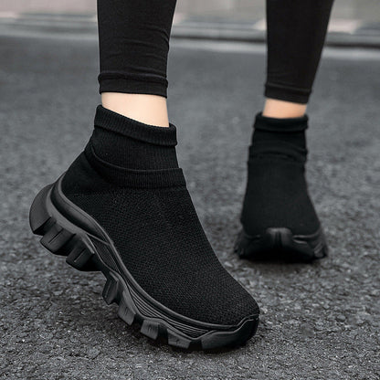 Damen Sneaker Strick Bequem Sportlich